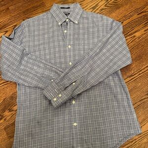 New like condition- Lands End glen plaid dress shirt- 15.5/34